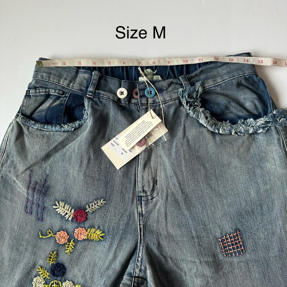 Blue Velvet Multi Patchwork Denim Pants - Picture 6 of 7